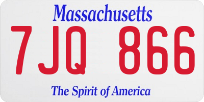 MA license plate 7JQ866