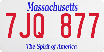 MA license plate 7JQ877