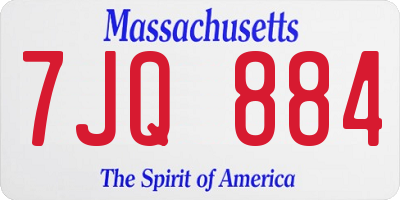 MA license plate 7JQ884