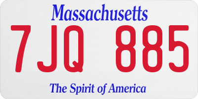 MA license plate 7JQ885