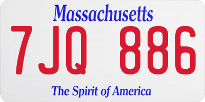 MA license plate 7JQ886