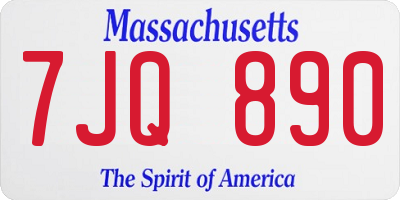 MA license plate 7JQ890