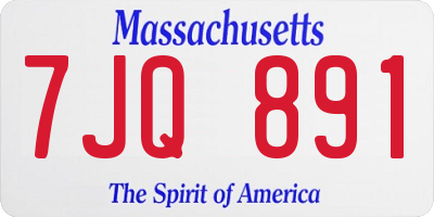 MA license plate 7JQ891