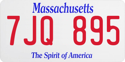 MA license plate 7JQ895