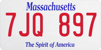 MA license plate 7JQ897