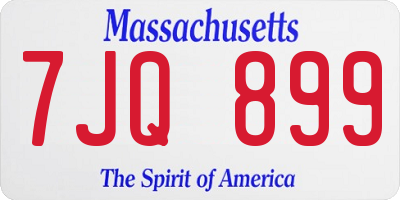 MA license plate 7JQ899