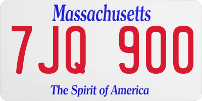 MA license plate 7JQ900