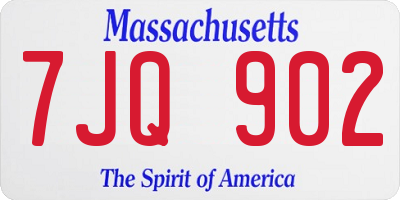 MA license plate 7JQ902