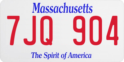 MA license plate 7JQ904