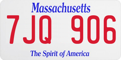 MA license plate 7JQ906
