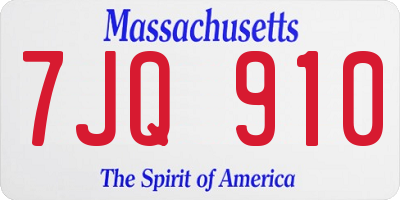 MA license plate 7JQ910
