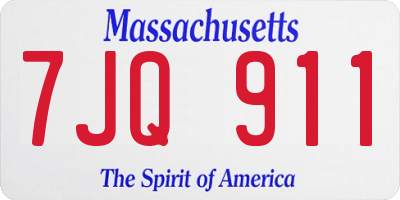 MA license plate 7JQ911