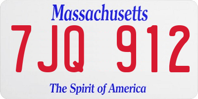 MA license plate 7JQ912