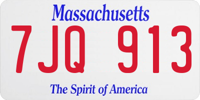 MA license plate 7JQ913