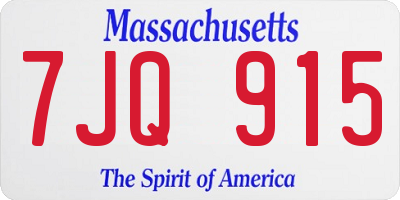 MA license plate 7JQ915