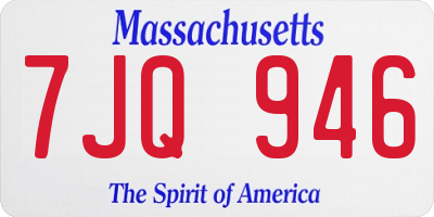 MA license plate 7JQ946