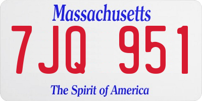 MA license plate 7JQ951