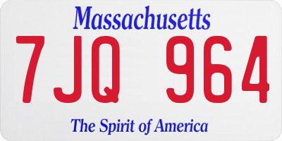 MA license plate 7JQ964