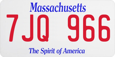 MA license plate 7JQ966