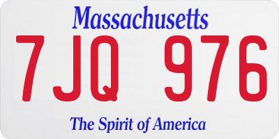 MA license plate 7JQ976