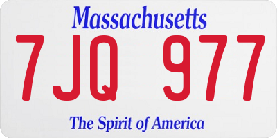 MA license plate 7JQ977
