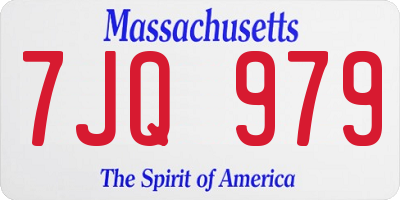 MA license plate 7JQ979