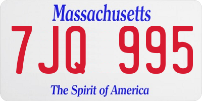 MA license plate 7JQ995