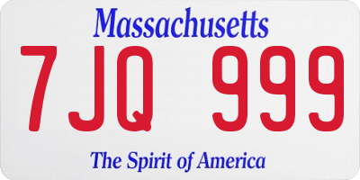 MA license plate 7JQ999