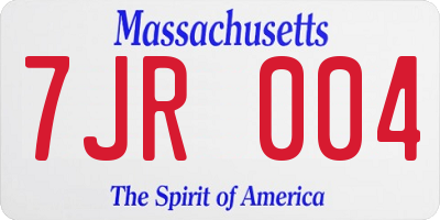 MA license plate 7JR004