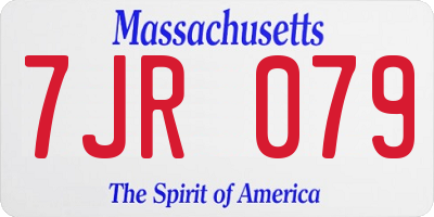 MA license plate 7JR079