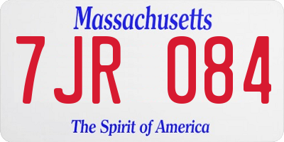 MA license plate 7JR084