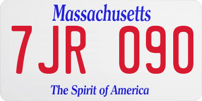 MA license plate 7JR090