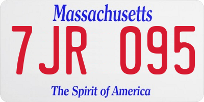 MA license plate 7JR095