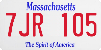 MA license plate 7JR105