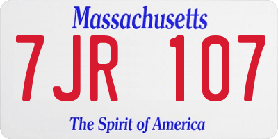 MA license plate 7JR107