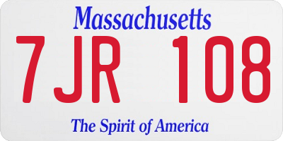 MA license plate 7JR108
