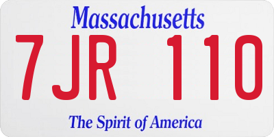 MA license plate 7JR110