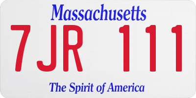 MA license plate 7JR111