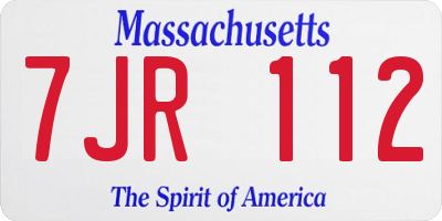MA license plate 7JR112