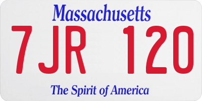 MA license plate 7JR120