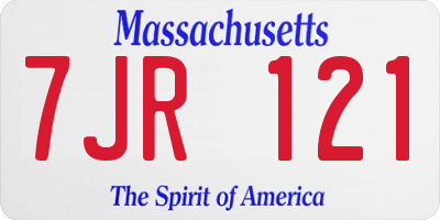 MA license plate 7JR121