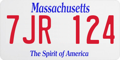 MA license plate 7JR124