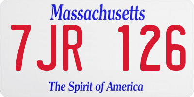 MA license plate 7JR126