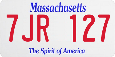 MA license plate 7JR127
