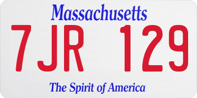 MA license plate 7JR129