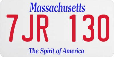 MA license plate 7JR130