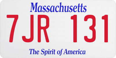 MA license plate 7JR131