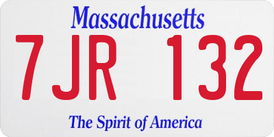 MA license plate 7JR132