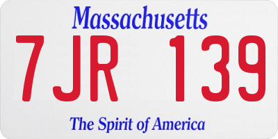 MA license plate 7JR139