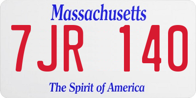 MA license plate 7JR140